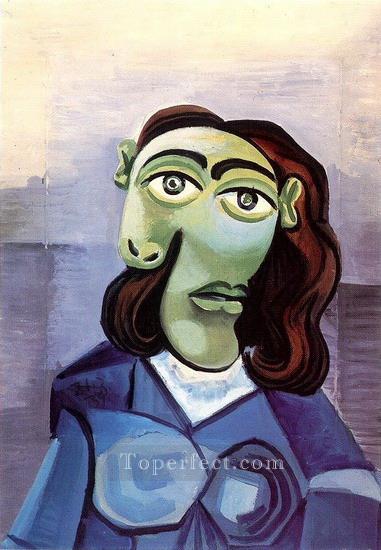 Portrait de Dora Maar aux yeux bleus 1939 Cubist Oil Paintings